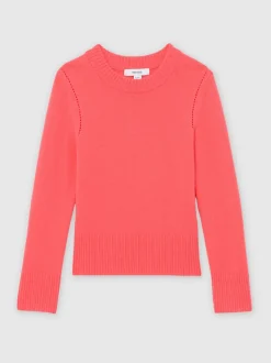 Reiss Coral Anya Wool-Blend Open-Stitch Jumper with Cashmere