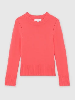 Reiss Coral Anya Wool-Blend Open-Stitch Jumper with Cashmere