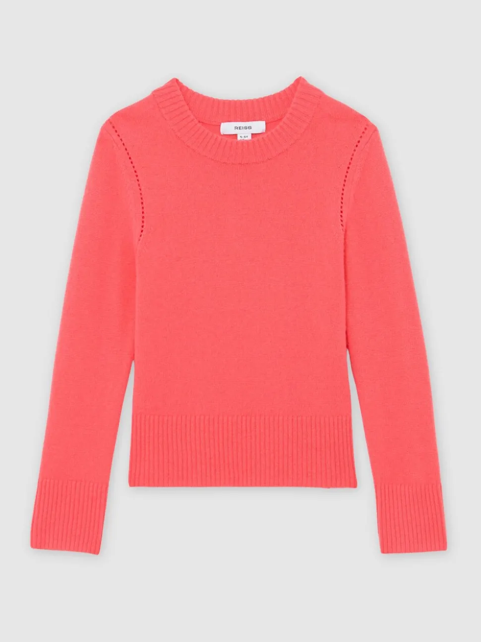 Reiss Coral Anya Wool-Blend Open-Stitch Jumper with Cashmere