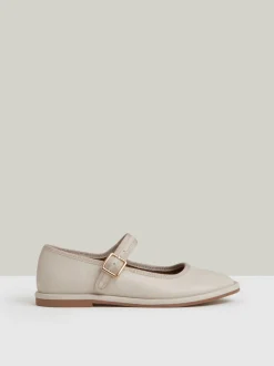 Reiss Cream Nicole Girls' Leather Mary-Jane Ballet Pumps