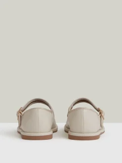 Reiss Cream Nicole Girls' Leather Mary-Jane Ballet Pumps