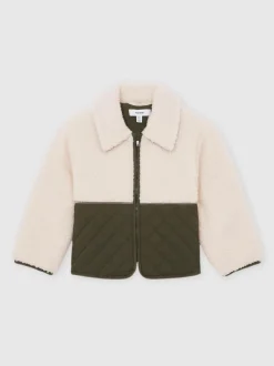 Reiss Ecru Jeanie 9-13 yrs Quilted Borg Jacket