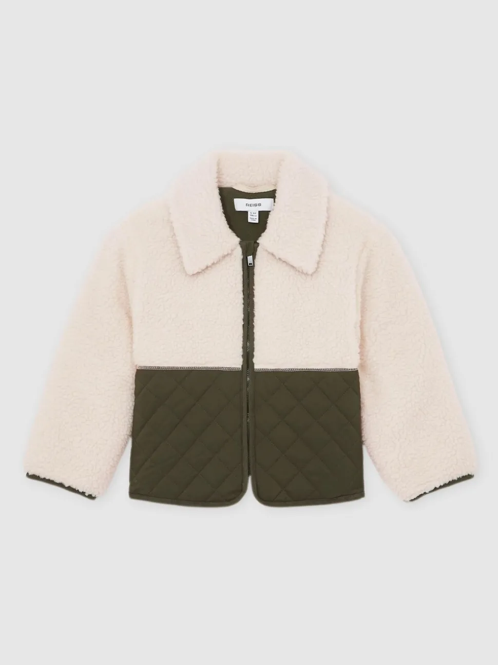 Reiss Ecru Jeanie 9-13 yrs Quilted Borg Jacket