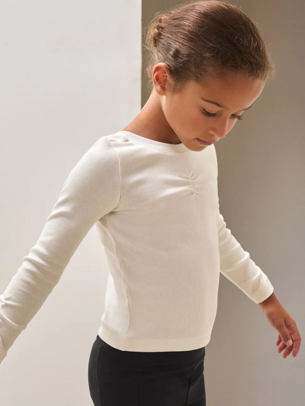 Reiss Ecru Tabi 9-13 yrs Reiss | Royal Ballet Ruched Rib Top