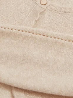 Reiss Gold Abi 9-13 yrs Wool-Blend Metallic Bolero Cardigan