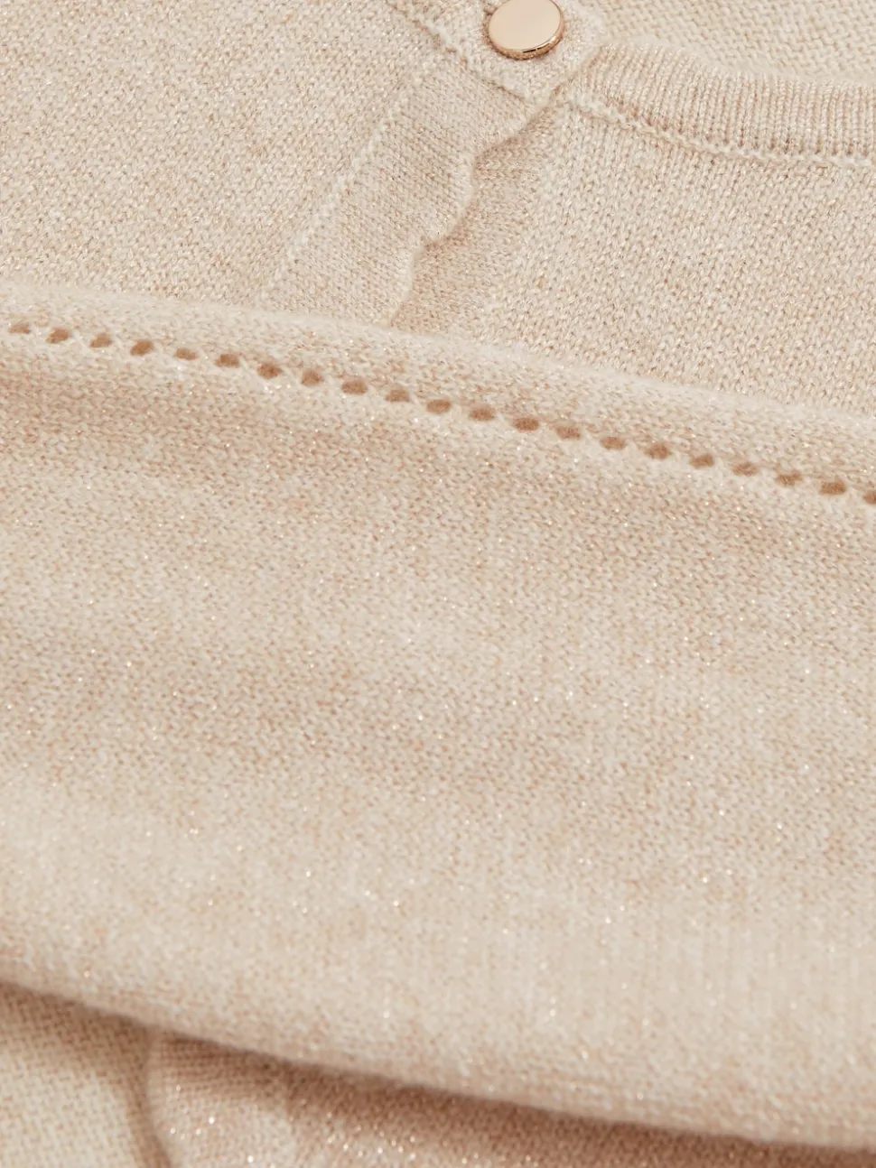 Reiss Gold Abi 9-13 yrs Wool-Blend Metallic Bolero Cardigan