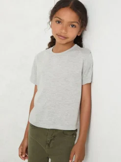 Reiss Grey Marl Blair 9-13 yrs Cotton-Blend Crew-Neck T-Shirt