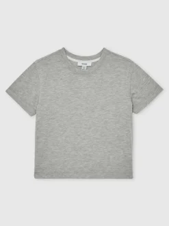 Reiss Grey Marl Blair 3-9 yrs Cotton-Blend Crew-Neck T-Shirt