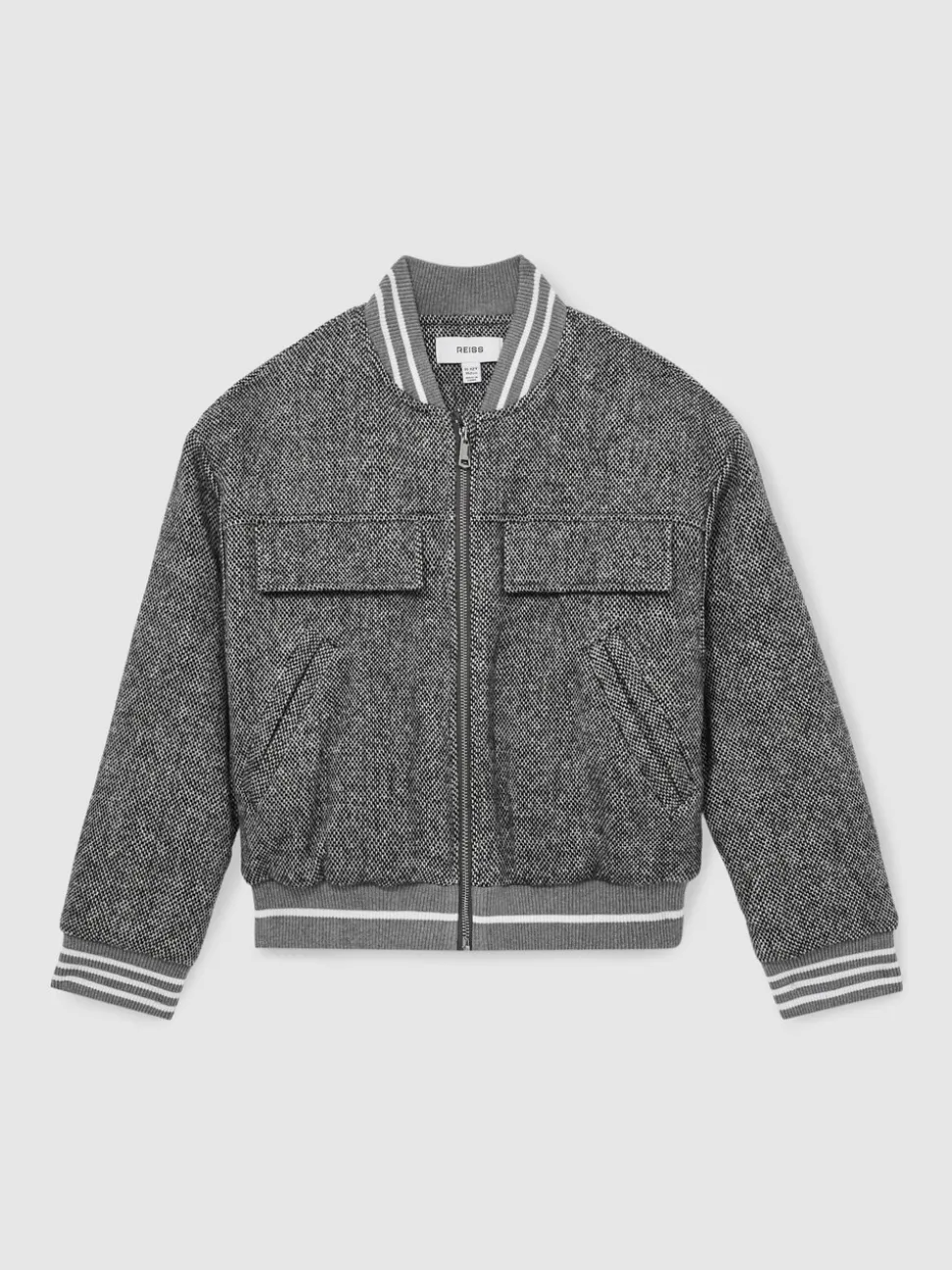 Reiss Grey Tahlia 9-13 yrs Wool-Blend Padded Bomber Jacket