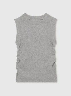 Reiss Grey Trudy 4-9 yrs Ruched Vest Top