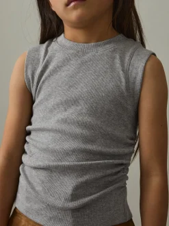 Reiss Grey Trudy 4-9 yrs Ruched Vest Top