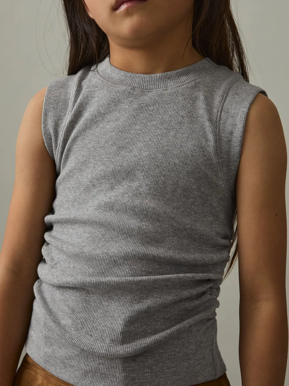 Reiss Grey Trudy 4-9 yrs Ruched Vest Top