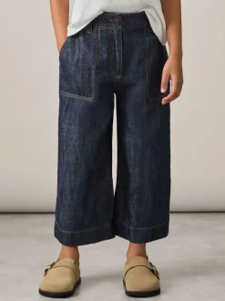 Reiss Indigo Ashby 9-13 yrs Cotton-Linen Wide Leg Trousers