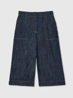 Reiss Indigo Ashby 4-9 yrs Cotton-Linen Wide Leg Trousers