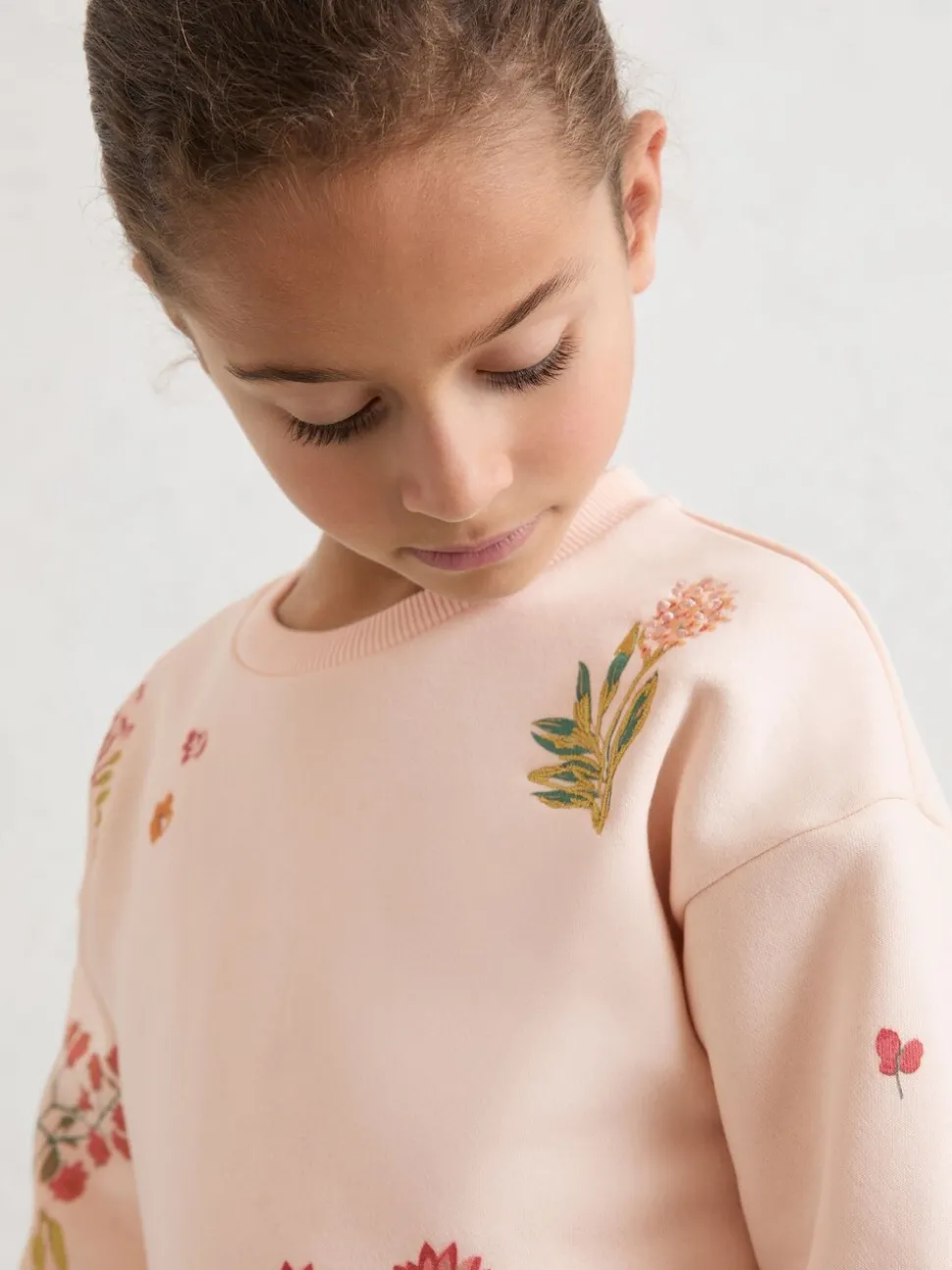 Reiss Ivory Amelia 3-9 yrs Cotton-Blend Floral Sweatshirt