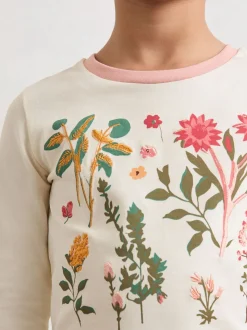 Reiss Ivory Darcy 9-13 yrs Cotton Floral Embroidered T-Shirt