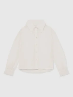 Reiss Ivory Elia 9-13 yrs Scallop-Edge Button-Through Shirt