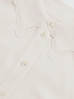 Reiss Ivory Elia 9-13 yrs Scallop-Edge Button-Through Shirt