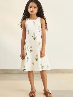 Reiss Ivory Elise 9-13 yrs Reiss | NYBG Linen Floral Flared Dress