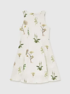 Reiss Ivory Elise 9-13 yrs Reiss | NYBG Linen Floral Flared Dress