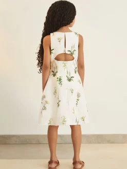 Reiss Ivory Elise 9-13 yrs Reiss | NYBG Linen Floral Flared Dress