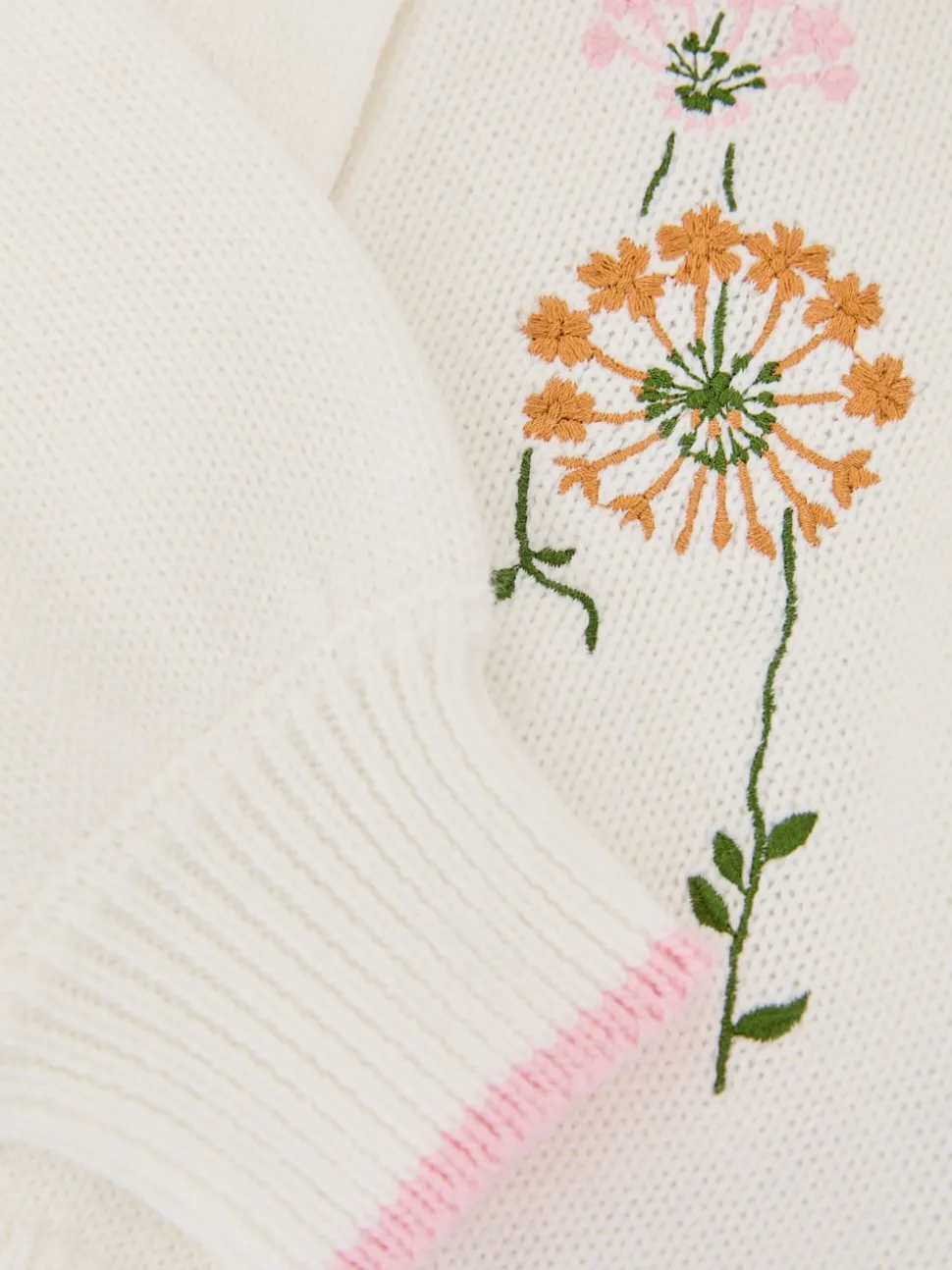 Reiss Ivory Ellie 9-13 yrs Cotton Floral-Embroidered Cardigan