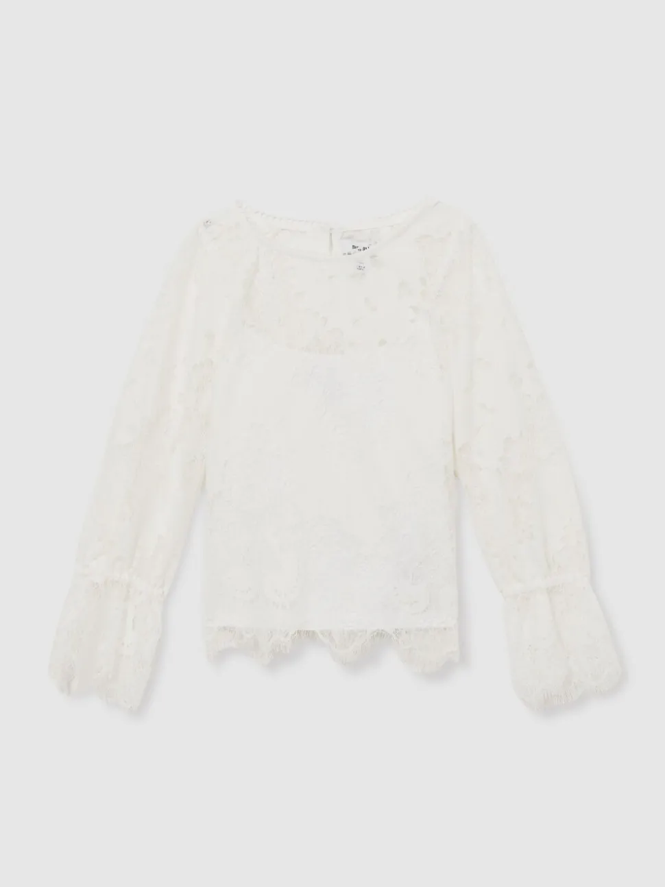Reiss Ivory Emilia 9-13 yrs Lace Long-Sleeve Top