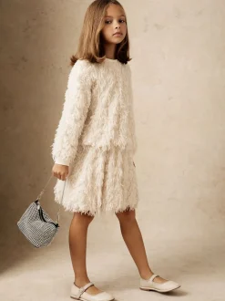 Reiss Ivory Roxy 3-9 yrs Fluffy Sequin-Embellished Skirt