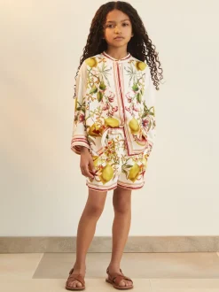 Reiss Ivory Sammie 9-13 yrs Reiss | NYBG Satin Floral-Print Shorts
