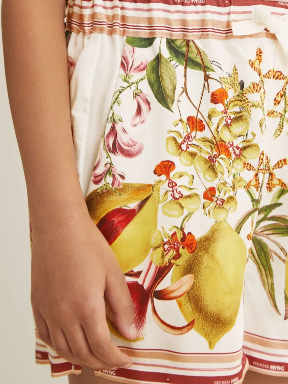 Reiss Ivory Sammie 9-13 yrs Reiss | NYBG Satin Floral-Print Shorts