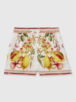 Reiss Ivory Sammie 4-9 yrs Reiss | NYBG Satin Floral-Print Shorts