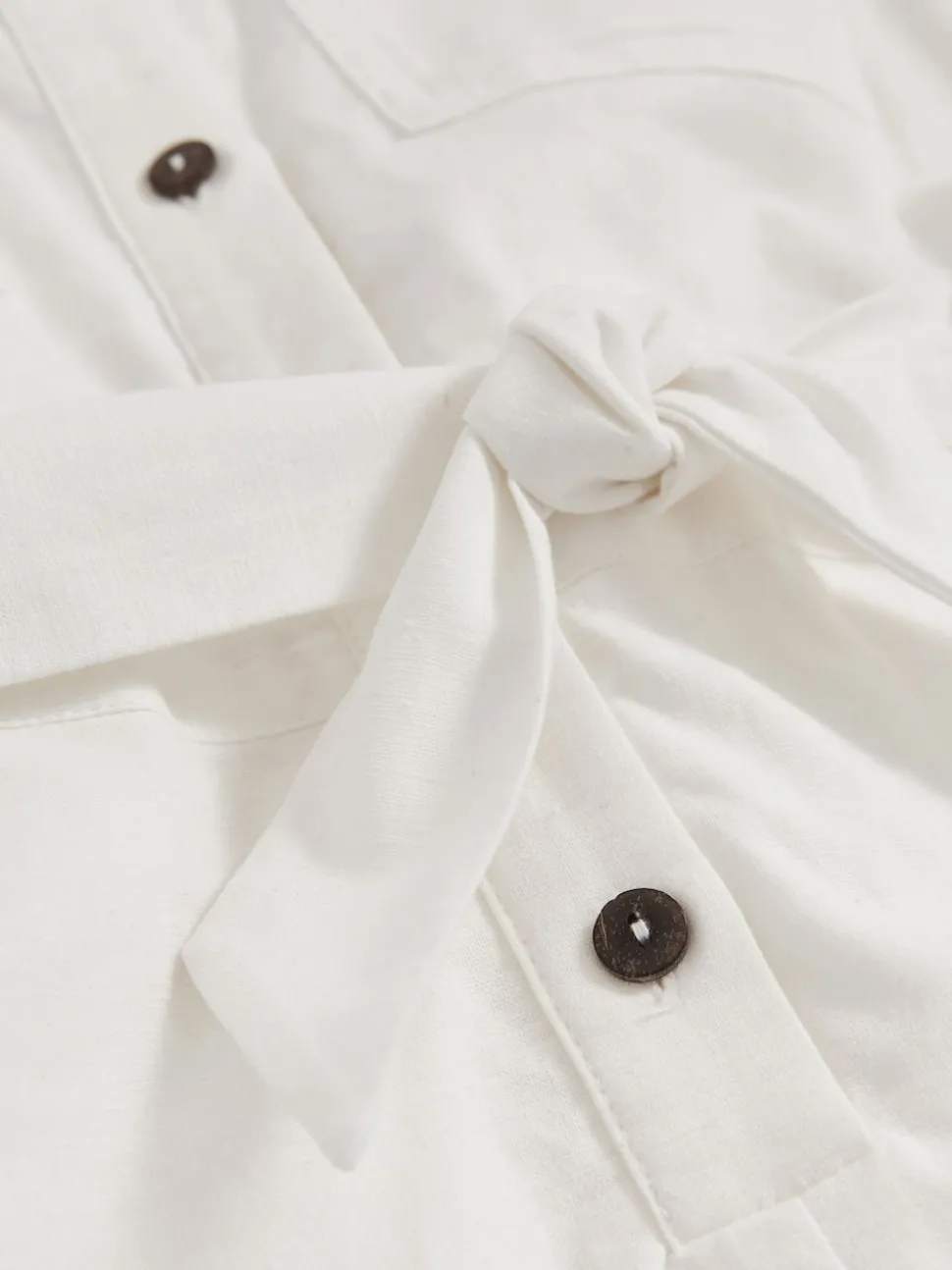 Reiss Ivory Zoe 4-9 yrs Cotton-Linen Belted Playsuit