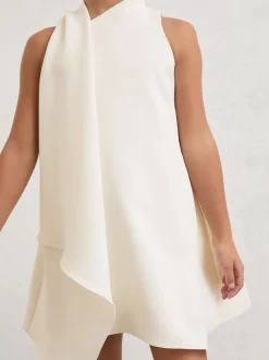 Reiss Ivory Zoe 13-14 yrs Draped Sleeveless Shift Dress