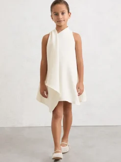 Reiss Ivory Zoe 3-9 yrs Draped Sleeveless Shift Dress