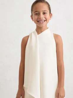 Reiss Ivory Zoe 3-9 yrs Draped Sleeveless Shift Dress