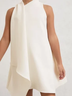 Reiss Ivory Zoe 3-9 yrs Draped Sleeveless Shift Dress