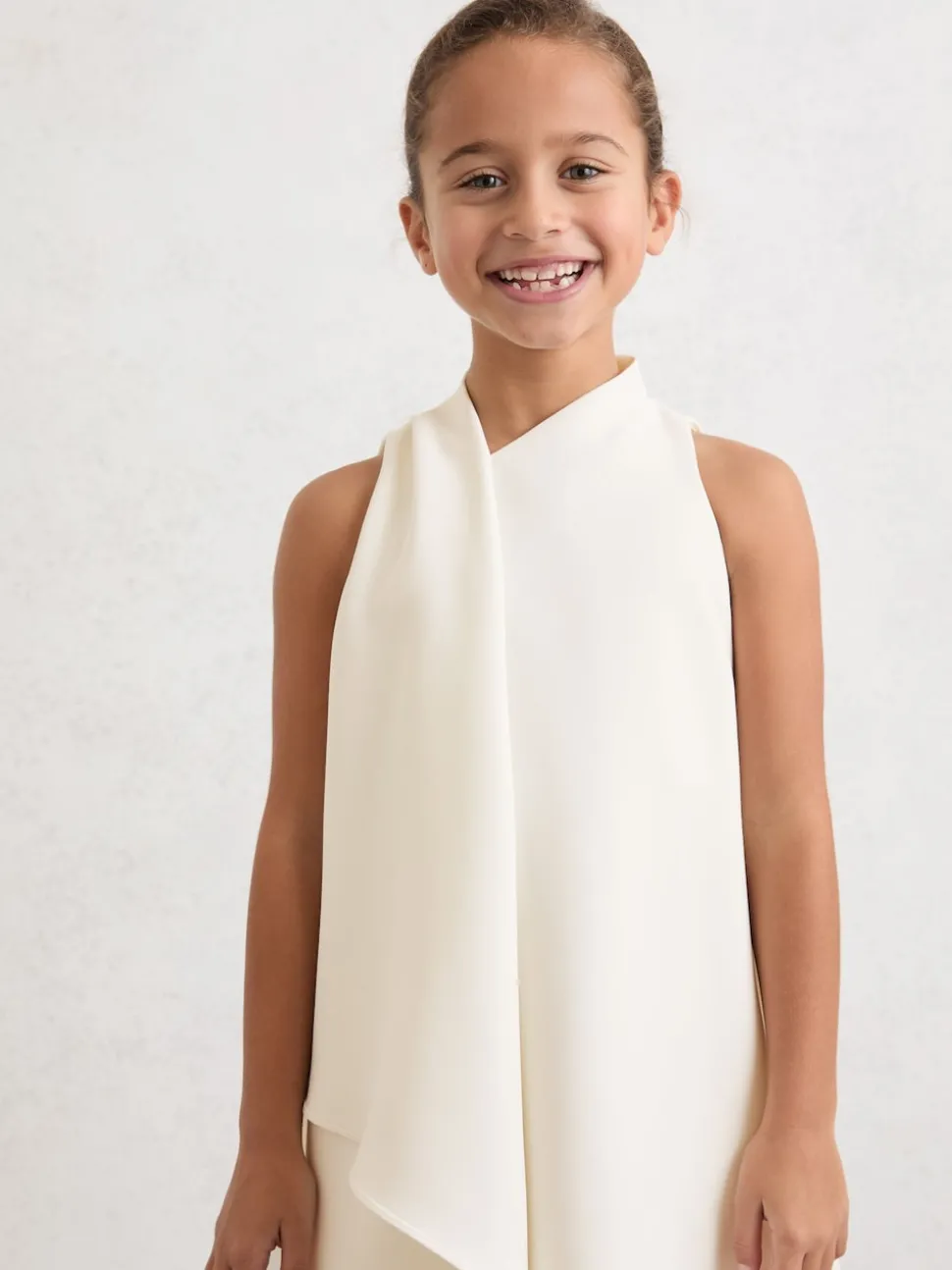 Reiss Ivory Zoe 9-13 yrs Draped Sleeveless Shift Dress