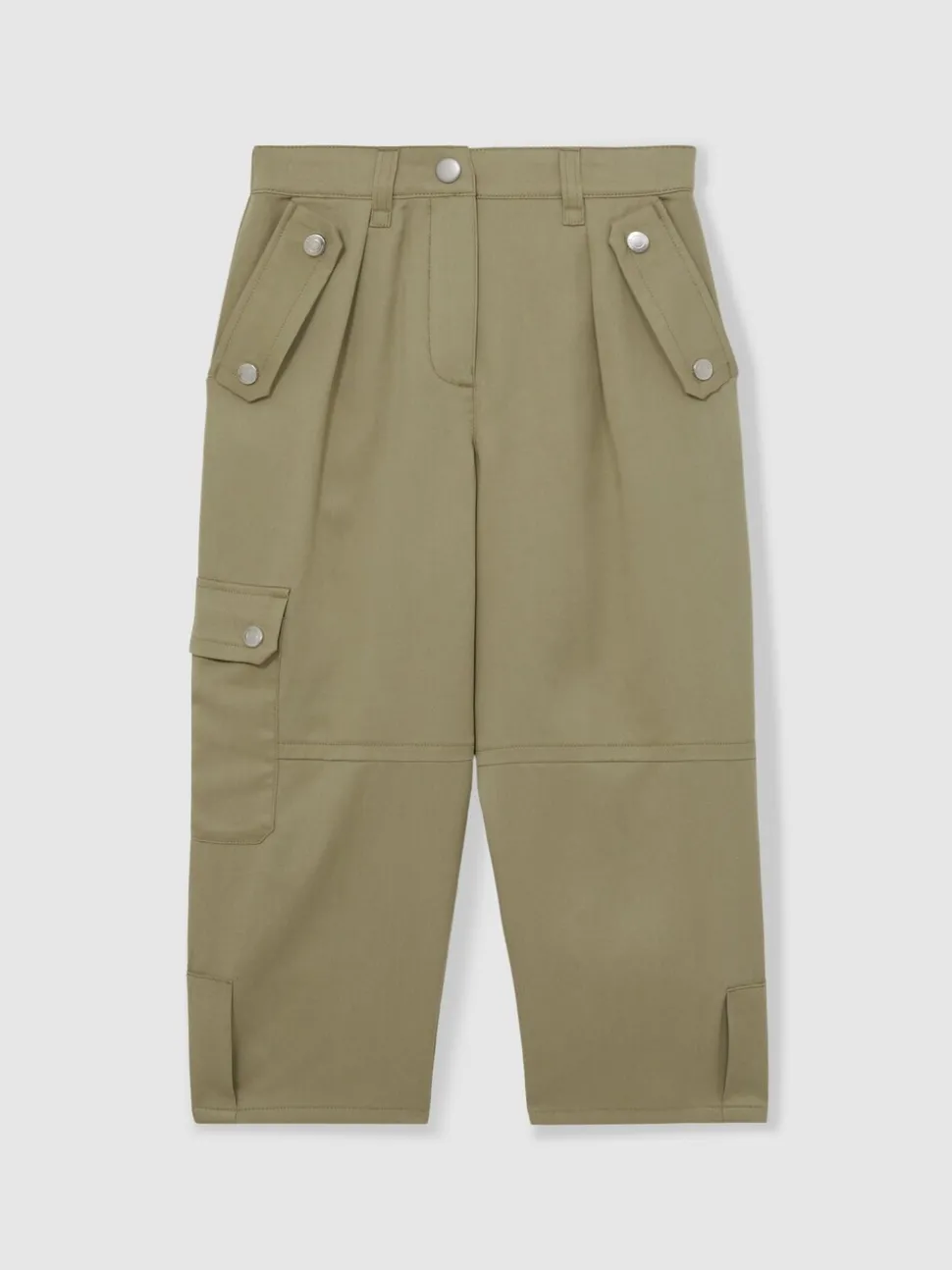 Reiss Khaki Cleaton 4-9 yrs Lyocell-Linen Cargo Trousers