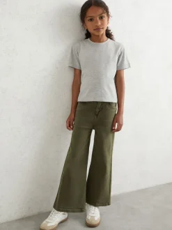 Reiss Khaki Clea 9-13 yrs Straight-Leg Mid-Rise Jeans
