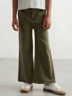 Reiss Khaki Clea 13-14 yrs Straight-Leg Mid-Rise Jeans