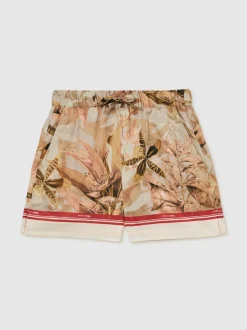 Reiss Khaki Sammie 4-9 yrs Reiss | NYBG Satin Floral-Print Shorts