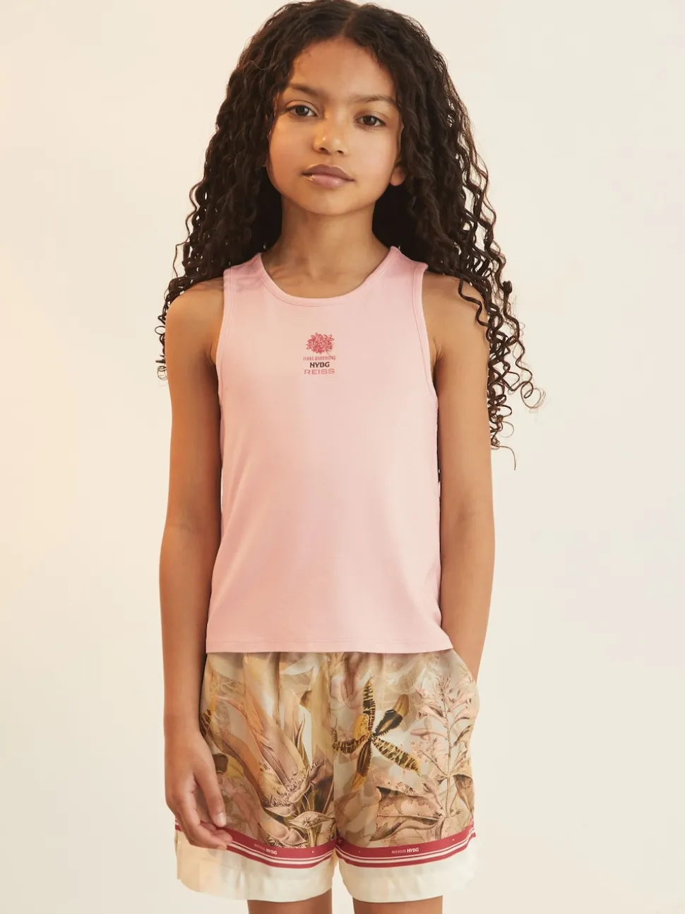 Reiss Khaki Sammie 4-9 yrs Reiss | NYBG Satin Floral-Print Shorts