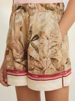 Reiss Khaki Sammie 4-9 yrs Reiss | NYBG Satin Floral-Print Shorts
