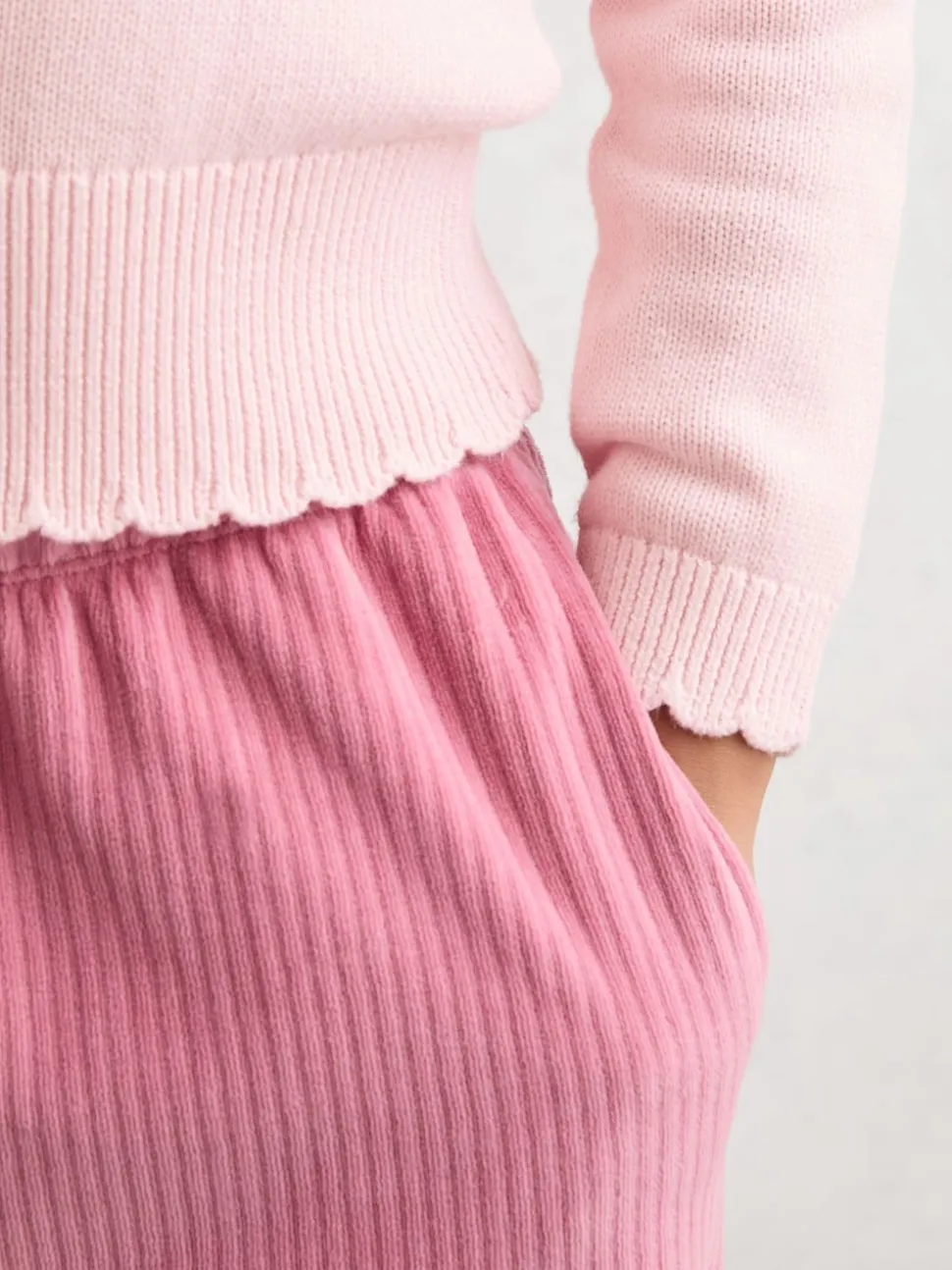 Reiss Light Pink Athena 9-13 yrs Cotton Scallop-Trim Jumper