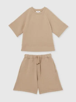 Reiss Mink Selena 3-9 yrs Modal-Blend Sweatshirt And Shorts Set
