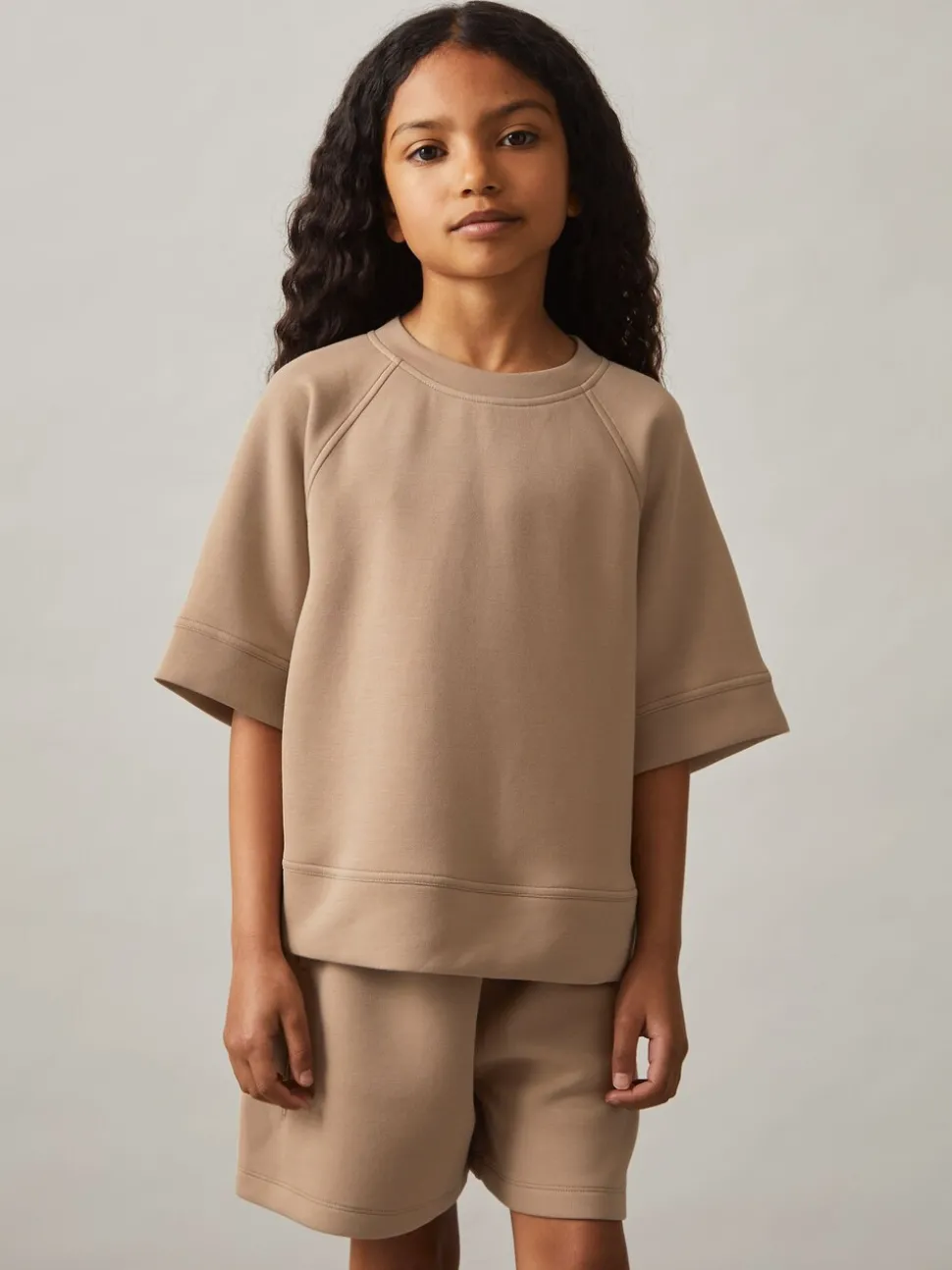 Reiss Mink Selena 9-13 yrs Modal-Blend Sweatshirt And Shorts Set