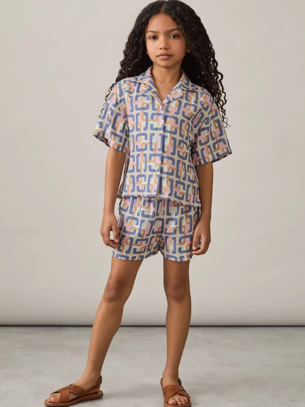 Reiss Multi Eva 13-14 yrs Geometric Chain Print Shorts
