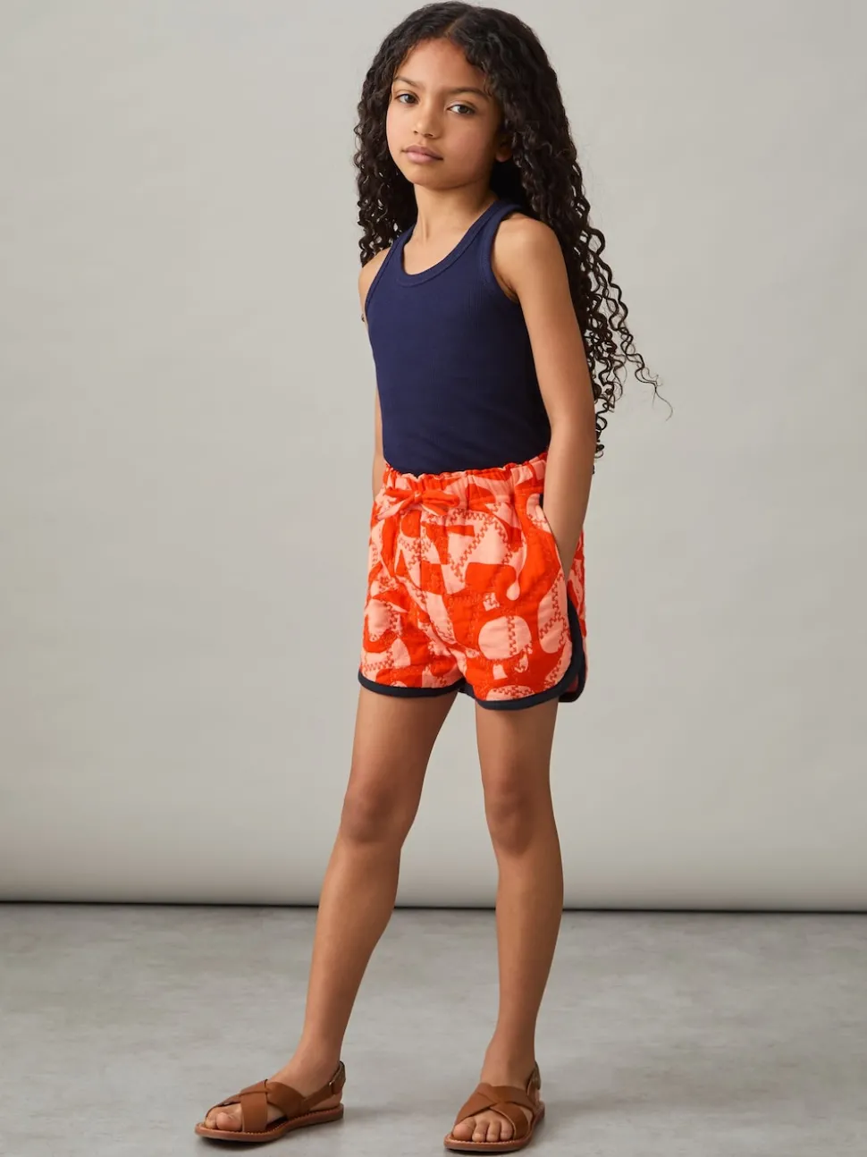 Reiss Multi Josanna 13-14 yrs Cotton Graphic-Print Quilted Shorts