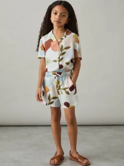 Reiss Multi Tommi Printed Drawstring-Waist Shorts