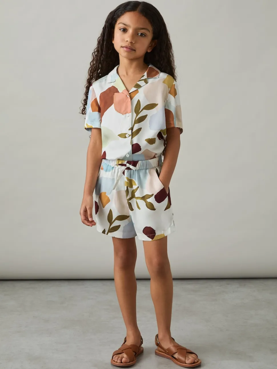 Reiss Multi Tommi Printed Drawstring-Waist Shorts